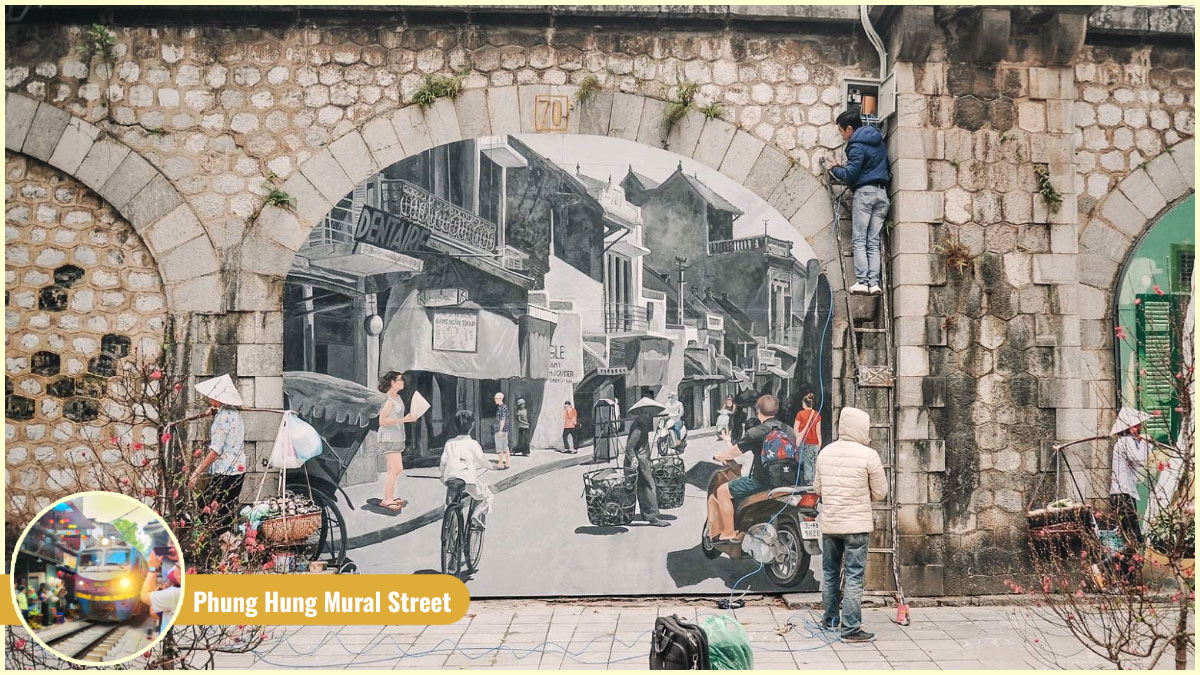 Nearby Hanoi Train Street - Phung Hung Mural Street