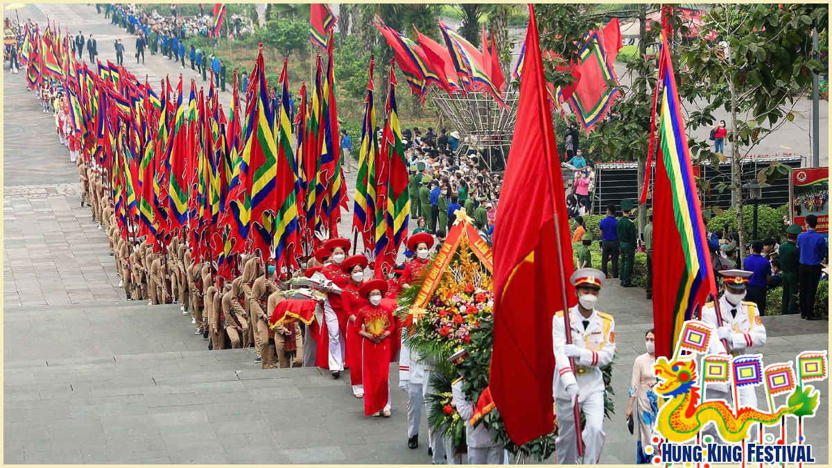 The centerpiece of the Hung King Festival is the Palanquin Procession