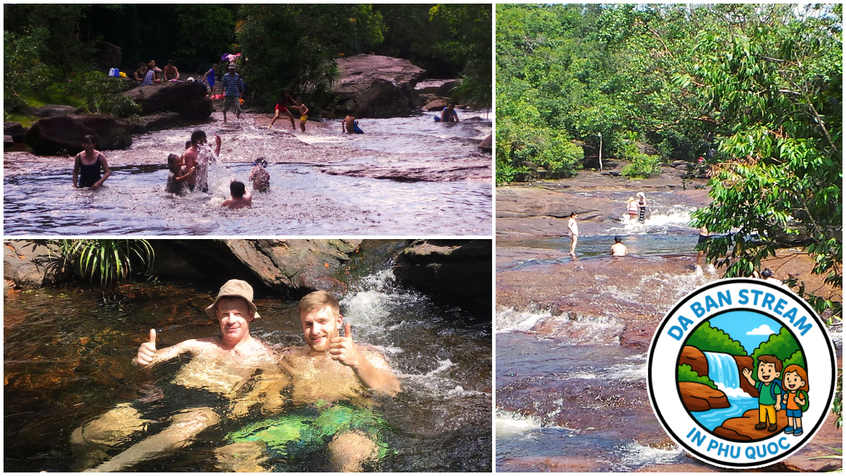 Swimming at Da Ban Stream in Phu Quoc Swimming at Da Ban Stream in Phu Quoc