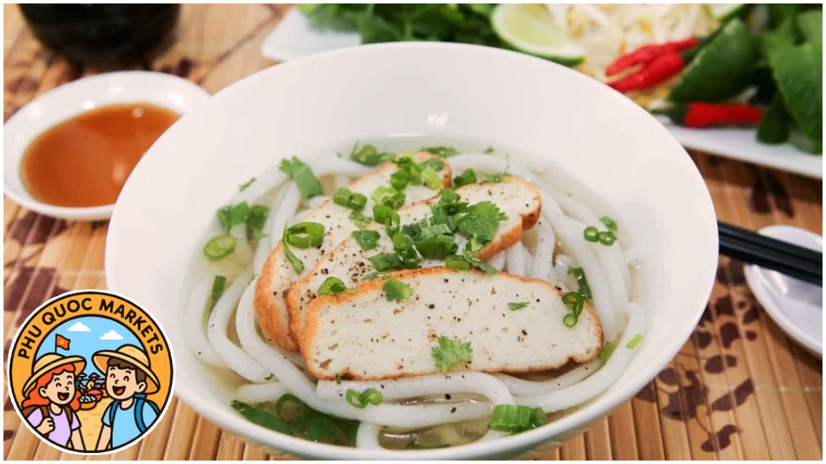 Street Food at Phu Quoc Markets - Banh Canh Noodle Soup Street Food at Phu Quoc Markets - Banh Canh Noodle Soup